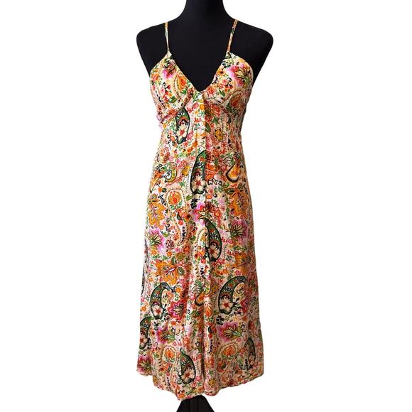 BA&SH Women's Multicolor Baila Printed Midi Stunning Dress Size S - Picture 2 of 5